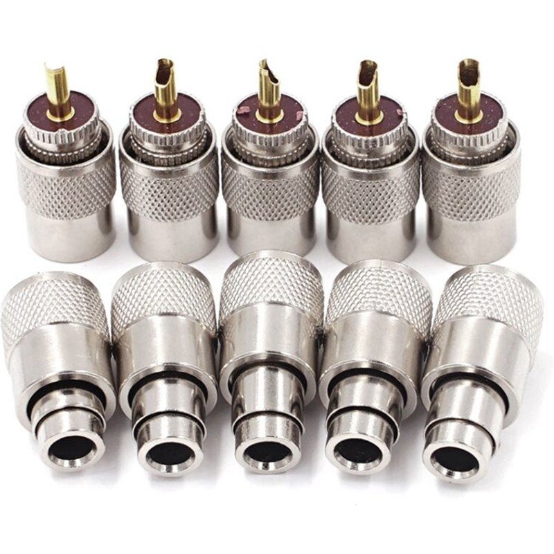Connecteur d'accouplement à vis PL259, fiche mâle UHF avec réducteur pour câble Coaxial RG8X + Tube connecteurs UHF RG8X 10 pièces/lot