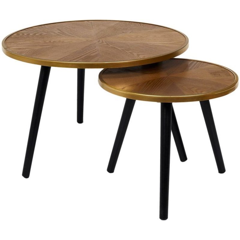 Lot De 2 Tables Gigognes "Felix" 40cm Naturel & Noir