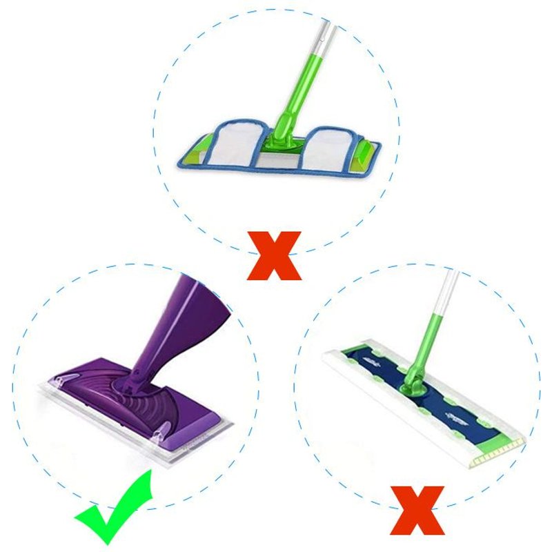 Lot de 4 tampons de vadrouille en microfibre, compatibles avec les recharges de tampons de vadrouille en microfibre réutilisables Swiffer de 30,5 x 15,2 cm