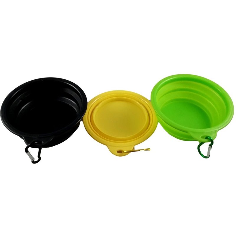Gamelle Pliante Silicone 0,4 Litre Chien Chat Animal De Compagnie + Mousqueton
