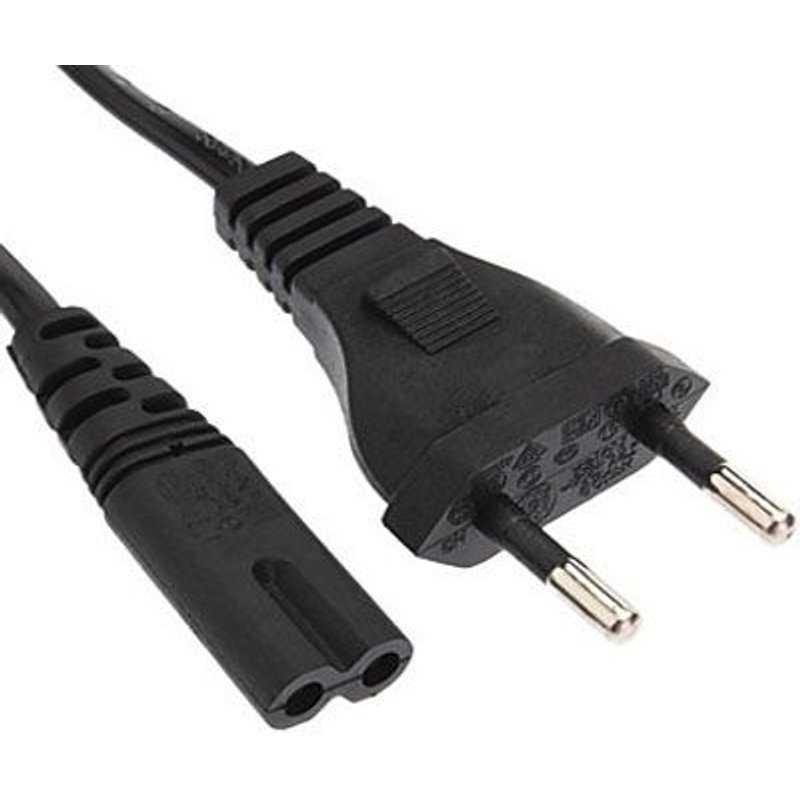 Câble pour ordinateur portable 2 broches de style européen, longueur de câble: 1,5 m Cordon d'alimentation