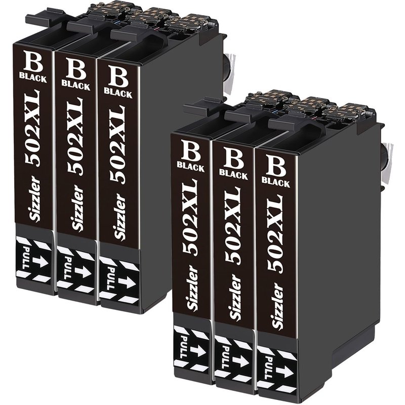 6 Noir Cartouche Compatible Epson XP-5100 XP-5105 WF-2860 WF-2865 - Epson 502 XL