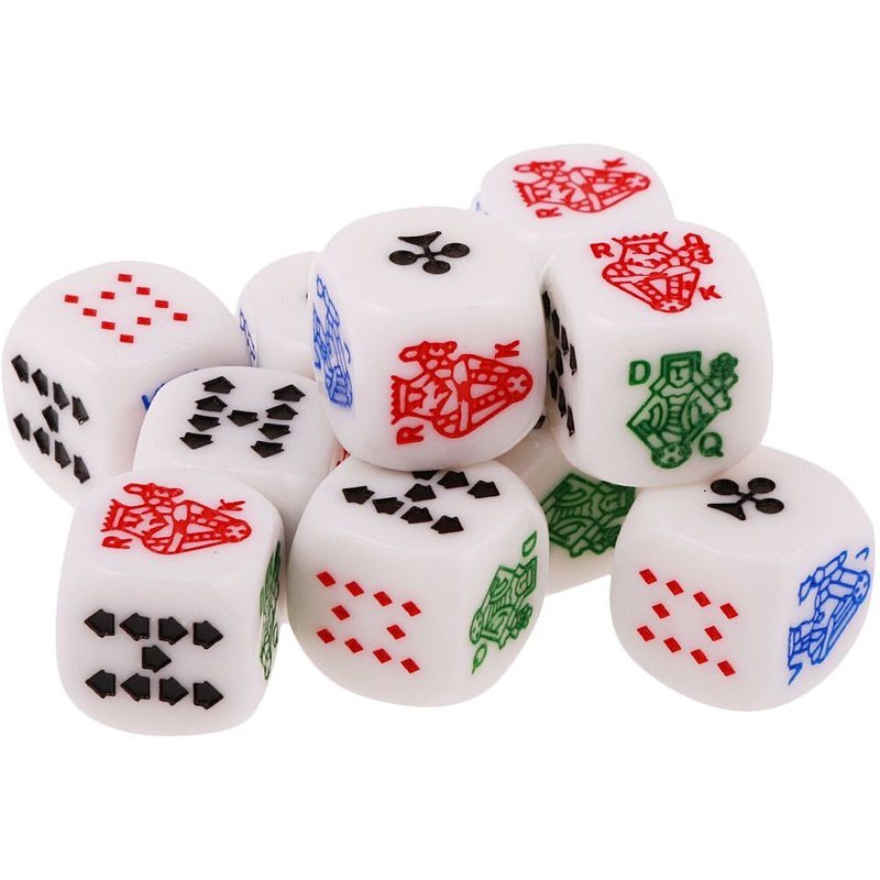 10 Pièces De Six Côtés D6(Ace, Roi, Reine, Jack,10,9) Poker Jeu De Cartes De Jeu Dés Pour Pub Club Camping Randonnée Travell Accessoires