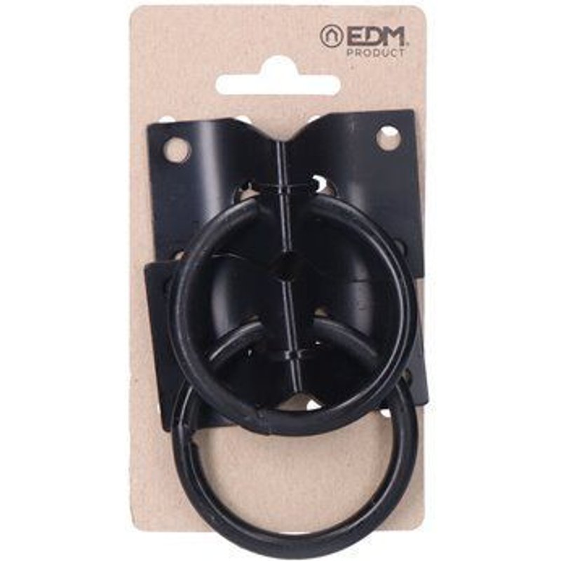 2 U. Plaque De Parc Pour Chiens Avec Anneau Soudé Noir Edm Noir