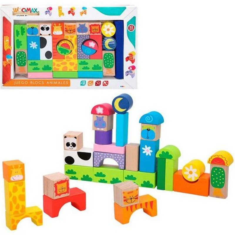 Jeu De Construction Avec Blocs Color Baby Animaux (32 Pcs)