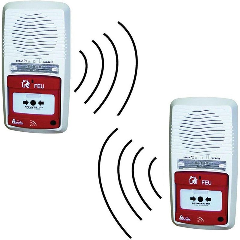 Pack de 2 alarmes type 4 radio signal sonore et lumineux avec répéteur