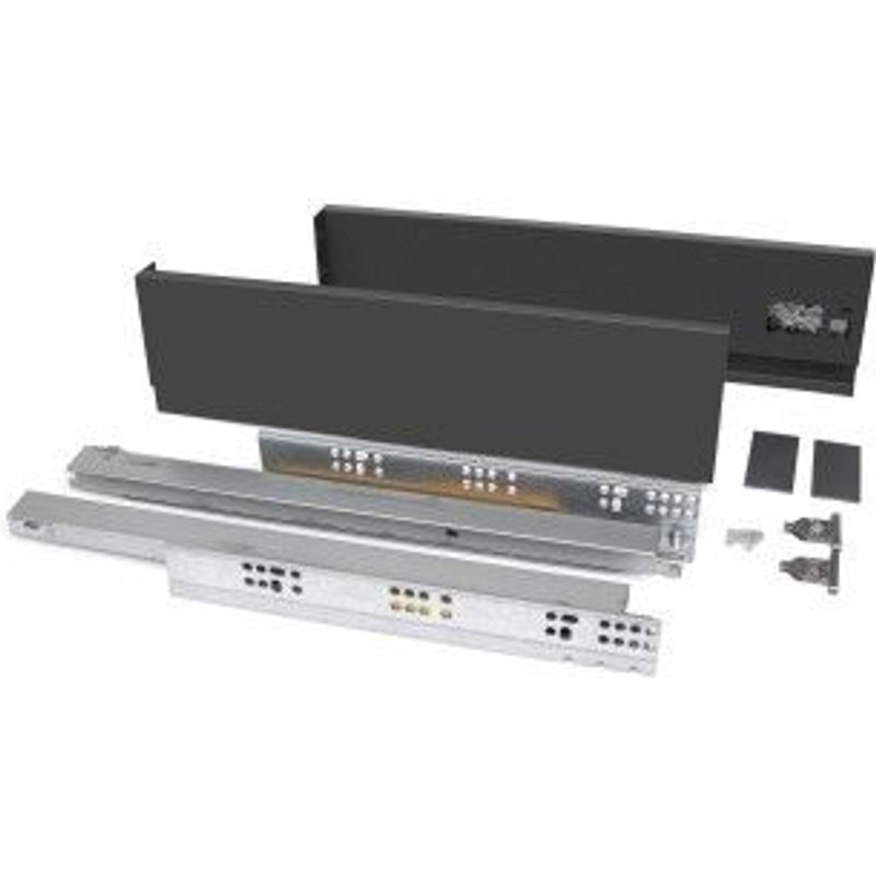 Tiroir en kit - côtés en acier - 93 mm de hauteur - Vertex - gris anthracite - 550 mm EMUCA