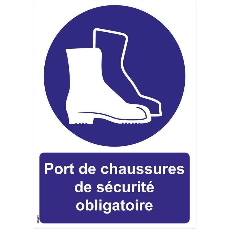 Panneaux "Port de chaussures de sécurité obligatoire" - PVC A4