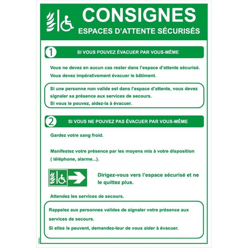 Consignes espace d'attente sécurisé - PVC A4