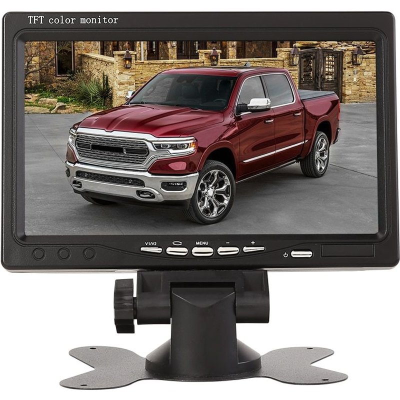 Moniteur de voiture avec écran LCD TFT de 7 pouces, entrée vidéo bidirectionnelle, moniteur PAL/NTSC 12V pour rétroviseur automatique, caméra de sécurité à domicile