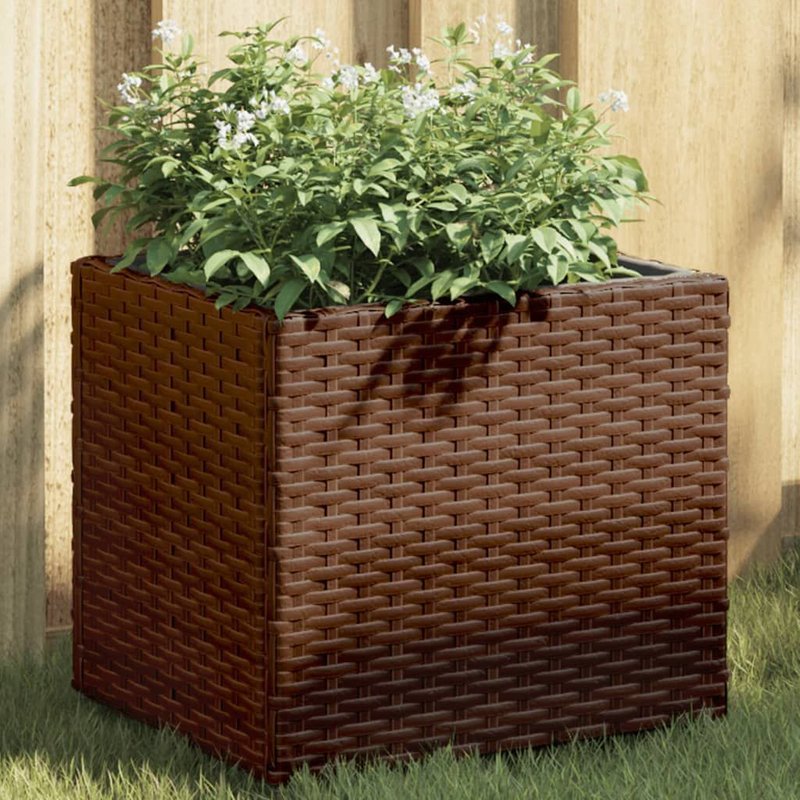 Vidaxl Jardinière Marron 36x30x32 Cm Résine Tressée