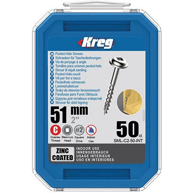 50 vis galvanisés - 8 x 51 mm - filetage épais - Maxi-Loc carré