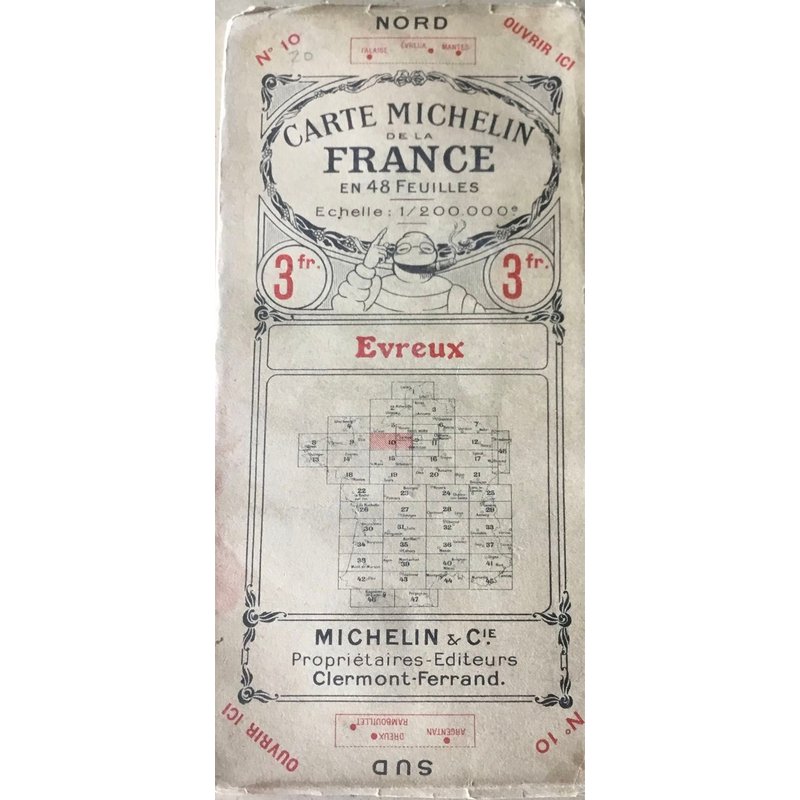 Carte Michelin Evreux Avant 1925