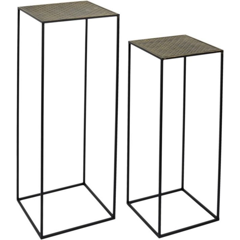 Lot De 2 Tables D'appoint Design "Mirage" 90cm Noir