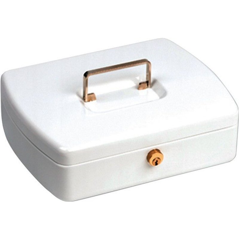 Caisse argent Office 2167 B.173xH.73xT.130mm blanc Acier inclus cylindre