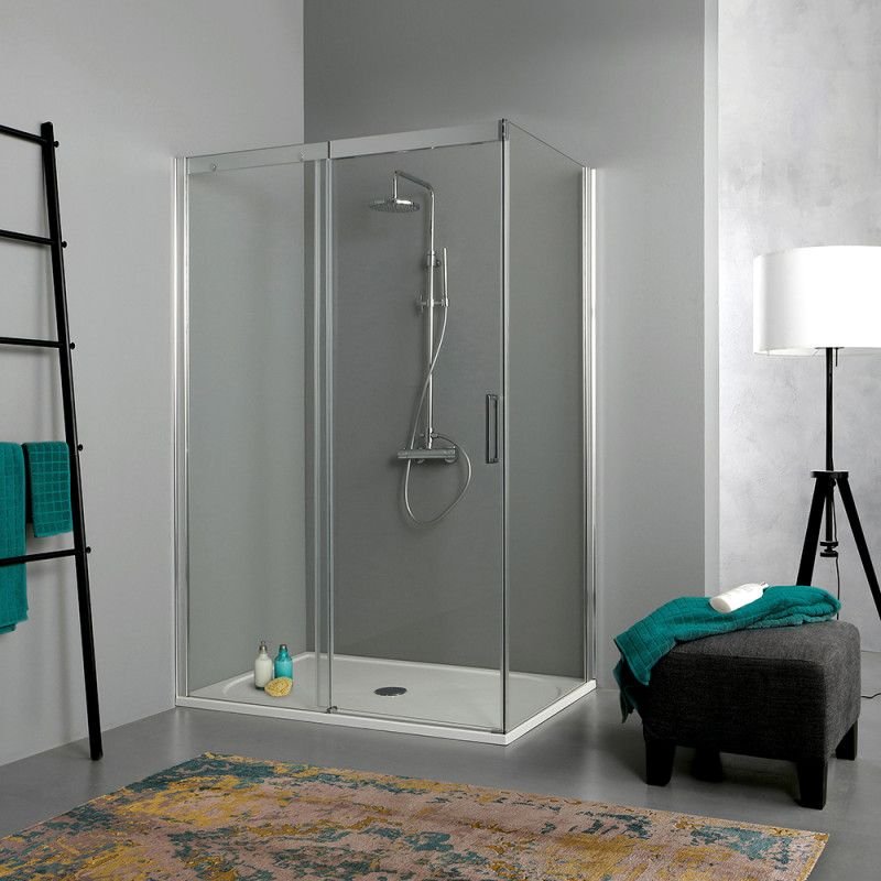 CABINE DE DOUCHE 130X80 ANGULAIRE TRANSPARENTE