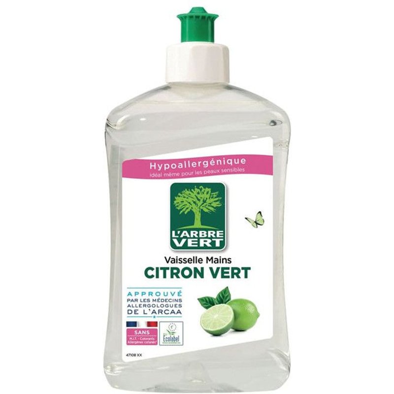 LOT DE 4 - L'ARBRE VERT Liquide vaisselle & mains Citron vert 500 ml