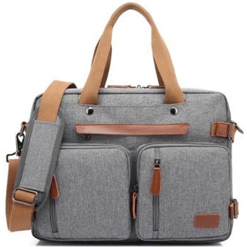 17 Pouces - GRIS - sac à dos Convertible , pour ordinateur portable, à la mode, pour voyage d'affaires, en Nylon, étanche, pour étudiant