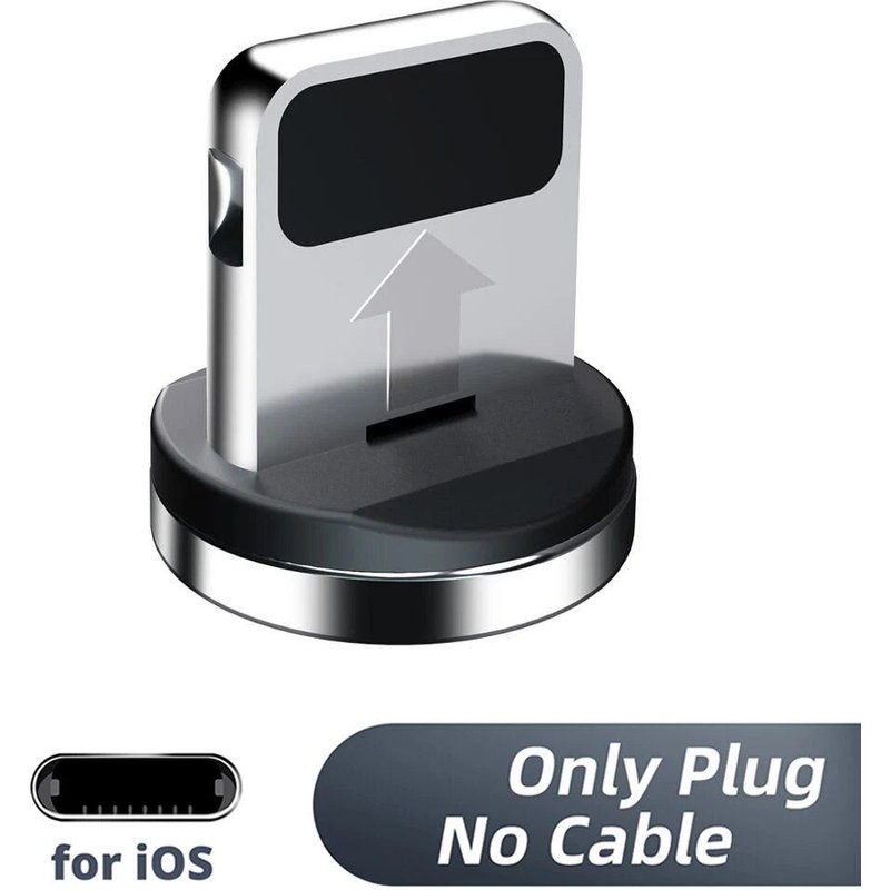 Adaptateur De Câble Magnétique Pour Téléphone Portable,Micro Usb Type C,Bouchons Anti-Poussière,Embouts Magnétiques Pour Iphone,Connecteur De Chargeur Magnétique - Type 1pcs For Ios Plug