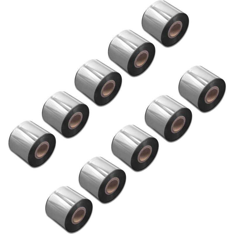 vhbw 10x Ruban de transfert thermique permanent noir 50mm 300m pour imprimantes, imprimantes d'étiquettes Citizen CL-S700, CL-S703, CLP-2001, ...