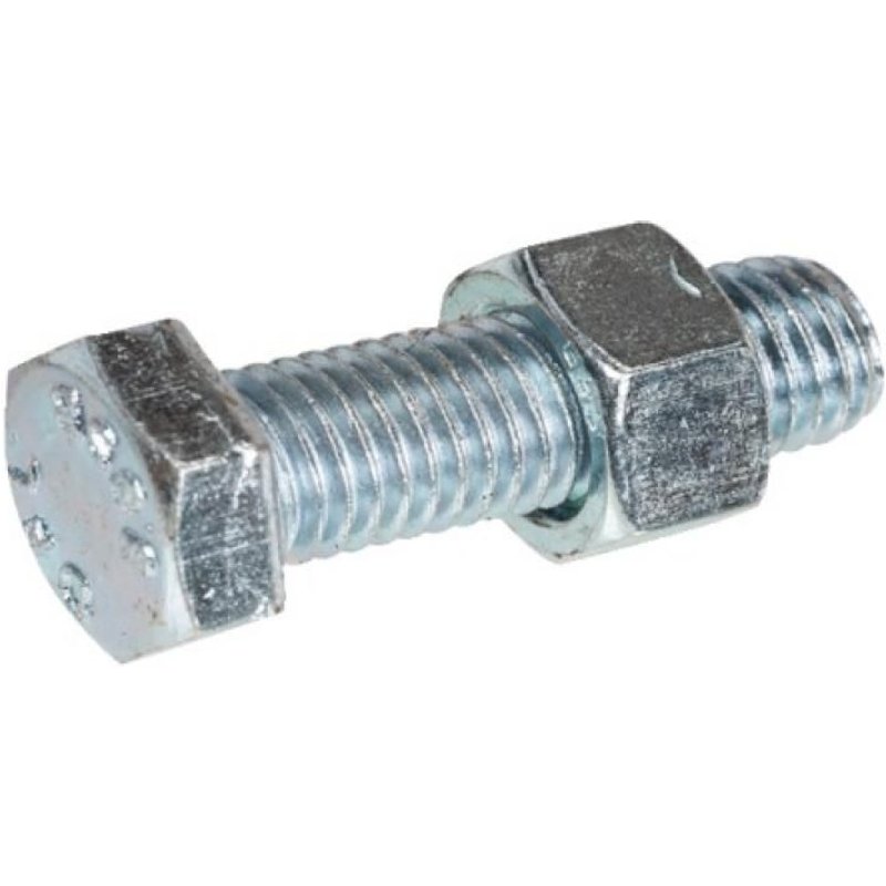 Boulon tête hexagonale acier 8.8 zingué blanc filetage total 14x120mm boîte de 50 pièces