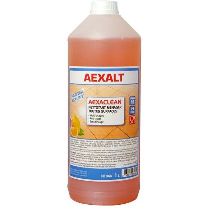 Nettoyant ménager toutes surface AEXACLEAN parfum agrume bidon 1L - AEXALT - NT048