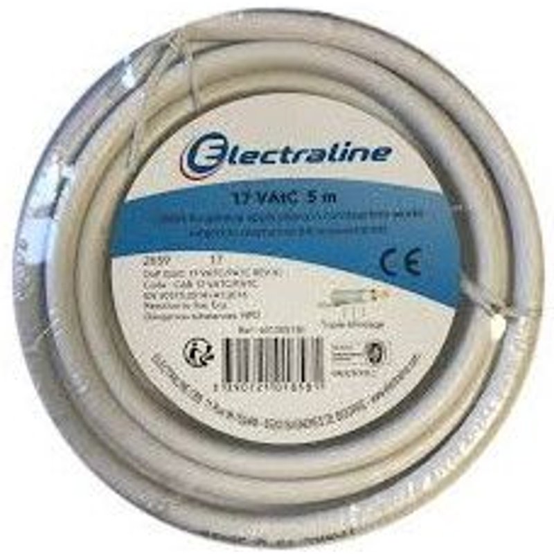 Cable coaxial 17VATC blanc 5M - FILS & CABLES - 60135013E