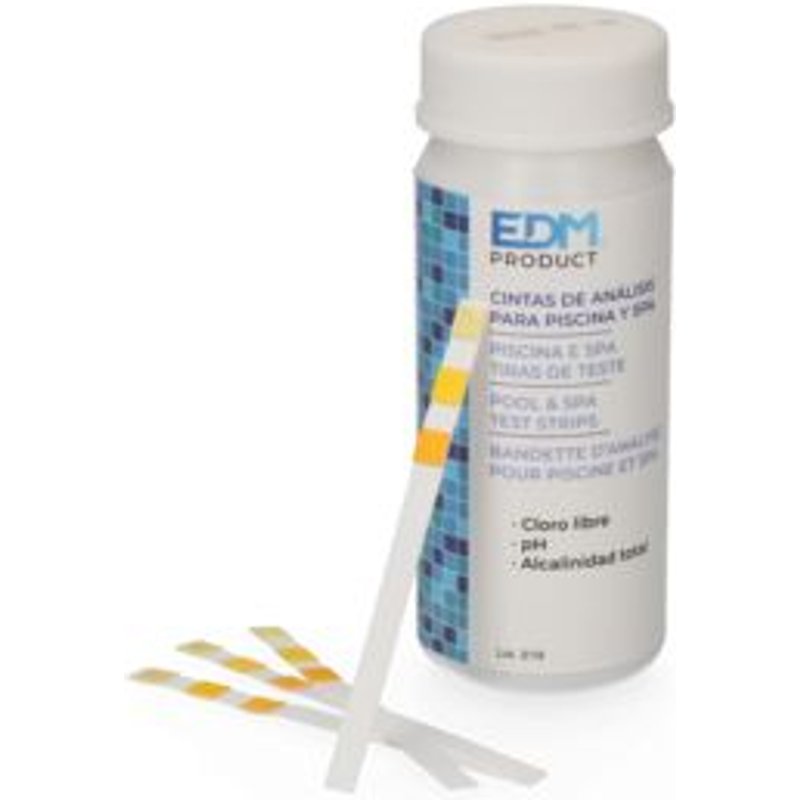 Boîte de 50 bandelettes d'analyse pour tester Chlore, PH, alcalinité pour piscine et spa