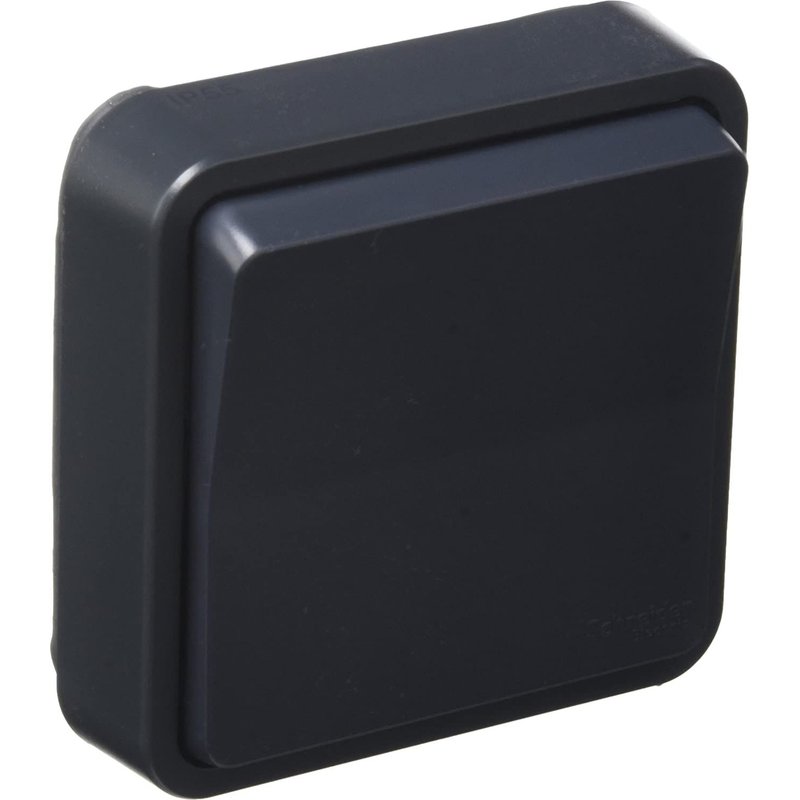 Interrupteur va-et-vient anthracite encastré étanche Mureva