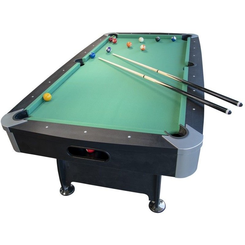 Billard Am?ricain avec Retour de Boules Automatique et Accessoires, 220 x 123 x 80 cm - Noir et Tapis Vert