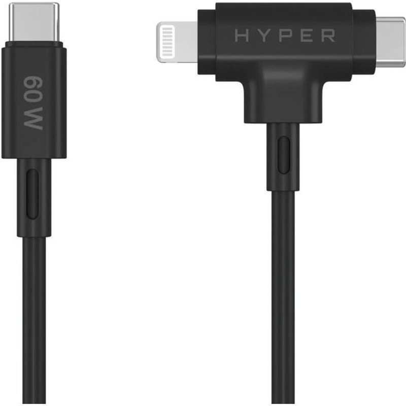 HyperJuice - Câble Lightning - USB-C mâle pour Lightning, USB-C mâle - 1.5 m - noir