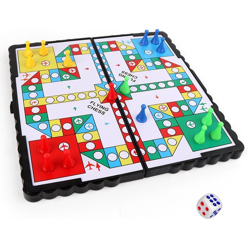 Jeu De Société Portable Pour Enfants, Jeu De Voyage Magnétique Pliable, Tapis D'échecs Volant, Ensemble De Jeux D'échecs D'avion Amusants