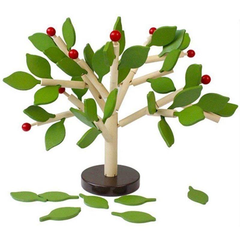 Blocs De Construction En Bois 3d Pour Enfants, Ensemble D'arbres Pour Enfants, Apprentissage Préscolaire, Bricolage Éducatif, Jouets À Assembler En Bois, Jeu De Carreaux, Maison