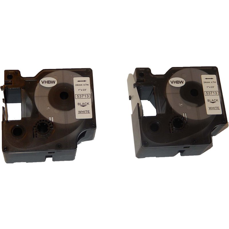 vhbw 2x Rubans remplacement pour Dymo 53713, D1 pour imprimante d'étiquettes 24mm Noir sur Blanc