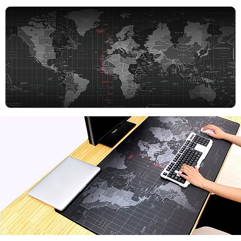 Grand tapis de souris carte du monde, pour ordinateur portable et de bureau
