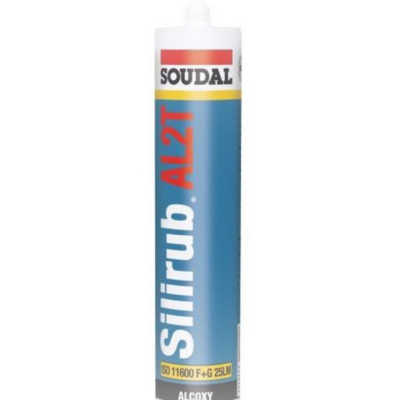 Mastic silicone Silirub AL2T transparent cartouche 300 ml - Soudal - 120647