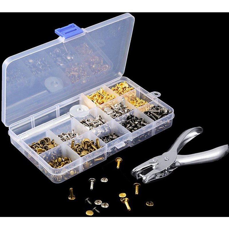 Vis à clou en métal solide, artisanat en cuir, Rivet pour vêtements, sac, chaussures, sangle de ceinture, vis bricolage, outil artisanal, 360 pièces