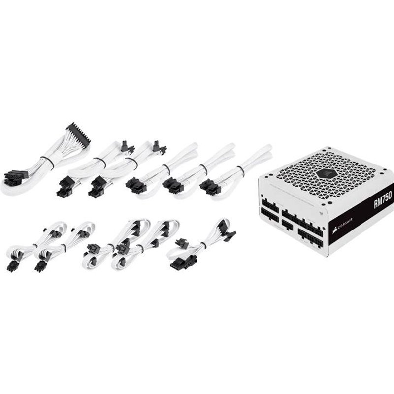 CORSAIR RM White Series RM750 - Alimentation électrique (interne) - ATX12V 2.4/ EPS12V - 80 PLUS Gold - CA 100-240 V - 750 Watt - Europe - blanc