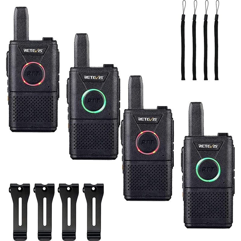 4 talkie walkie professionnels longue portée pour Camping Familial, Affaires noir