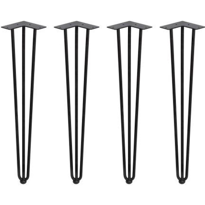 Pied à 3 barres pour table - HT 710 mm - jeu de 4 - noir - Hairpin EMUCA