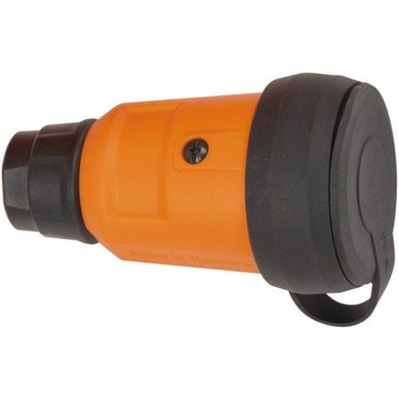 Prise électrique avec clapet - 16 A - 2P+T - orange BRENNENSTUHL