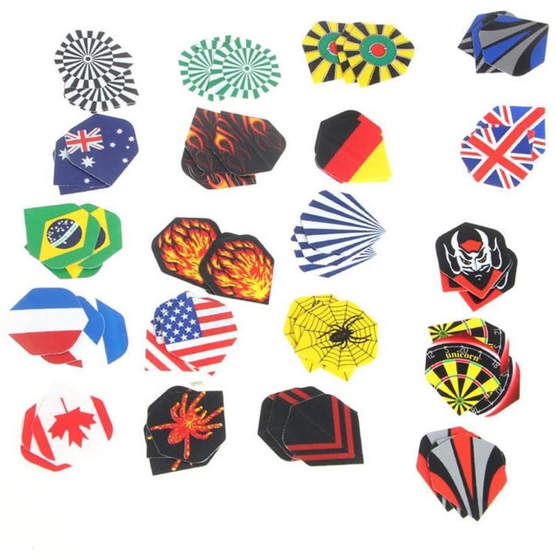 Fléchettes de vol Standard Cool, plumes, queue d'aile extérieure, motif mixte, 60 pièces/lot