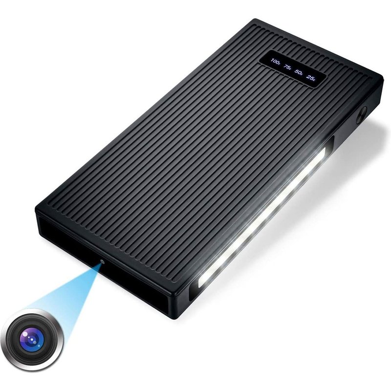 caméra espion 1080P avec batterie intégré 10000mAh noir