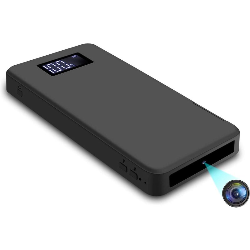 caméra espion HD 1080P avec batterie intégré 10000mAh noir