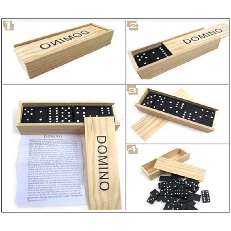 Jeux De Dominos En Bois Pour Enfants, 28 Pièces/Ensemble Jeux De Société En Bois, Jeu D'intelligence, Développement Éducatif, Pour Les Petits Et Les Parents, G8q5