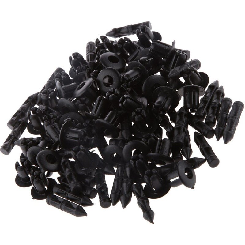 Rivets en nylon noir pour Honda CBR, 100 pièces, Clips de fixation, trou de 6mm