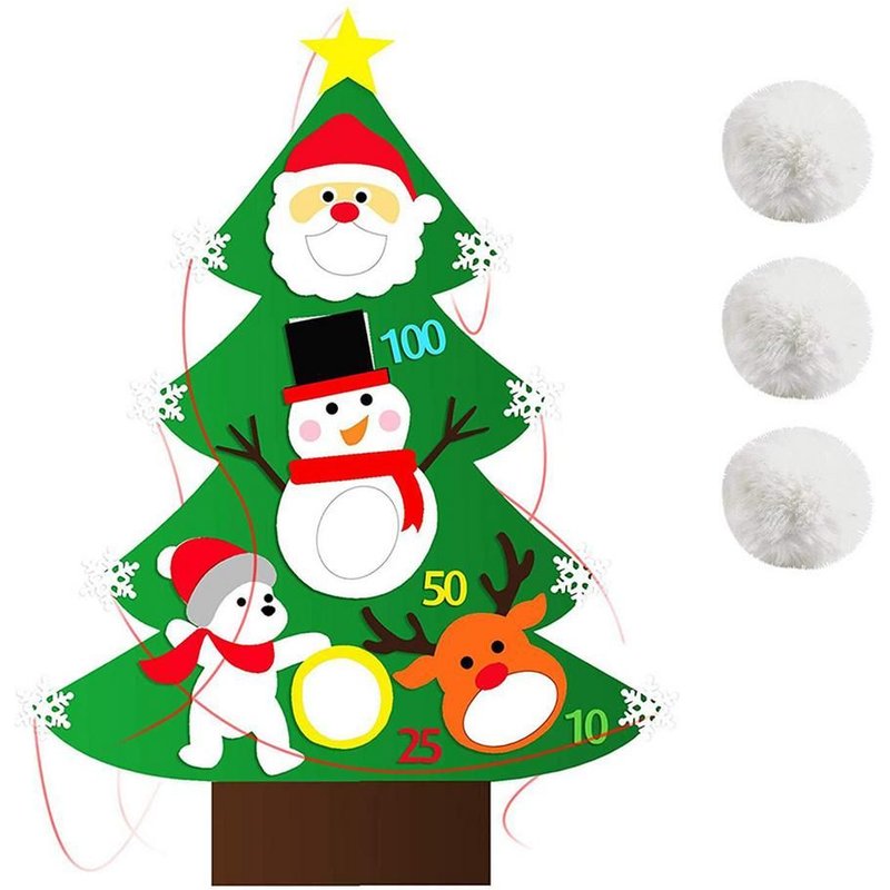 Jeu de lancer de drapeau pour arbre de noël, jeu de fléchettes en feutre, interactif Parent enfant, fête avec 3 balles