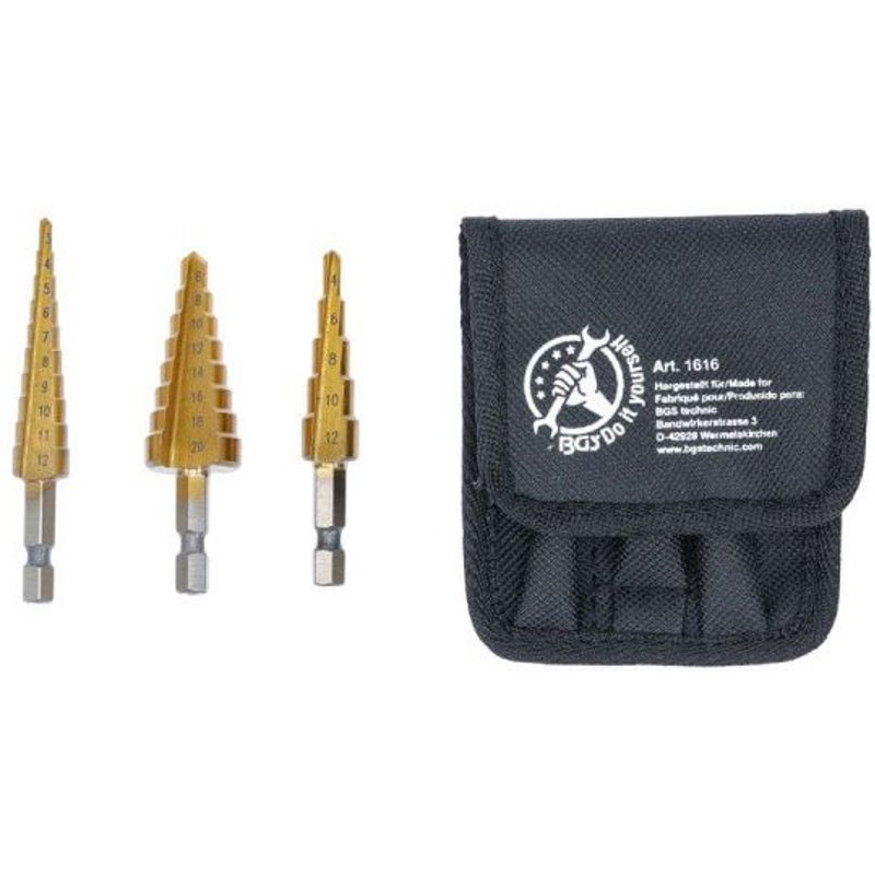 Jeu de fraises HSS à étages BGS - 3 pcs - 1616