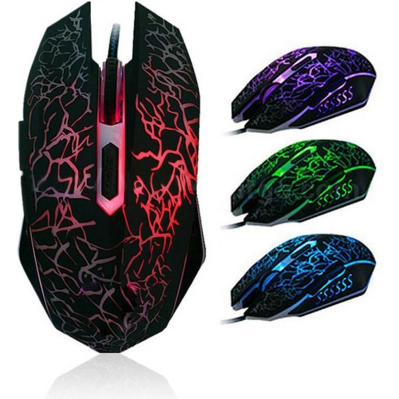Souris de jeu professionnelle, optique, filaire, USB, 6 boutons, pour ordinateur portable et de bureau