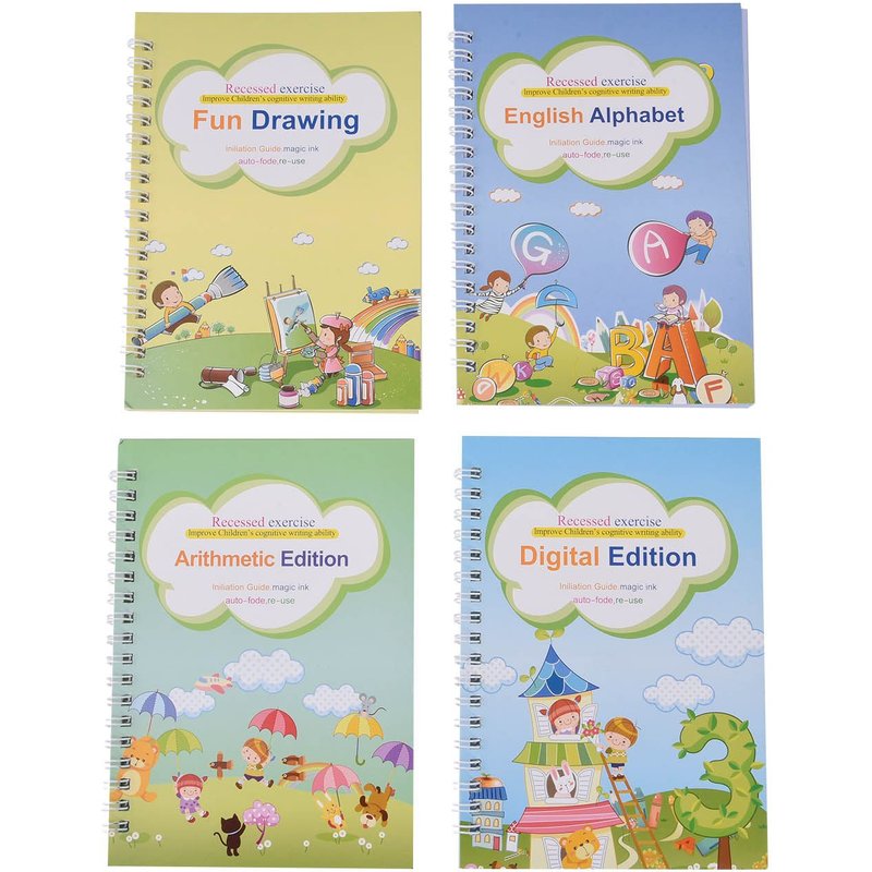 Cahier De Pratique Pour Enfants, Cahier D'écriture Magique En Anglais, Jouets D'apprentissage Montessori Pour Enfants